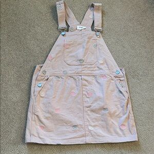 Light Beige Pink Overall Dress with emoji faces